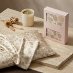 Champagne Leopard Print Satin Pillowcase with Draped Accent and Gift Box