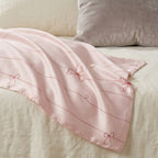 Blush Pink Ribbon Bow Satin Pillowcase & Gift Box Set